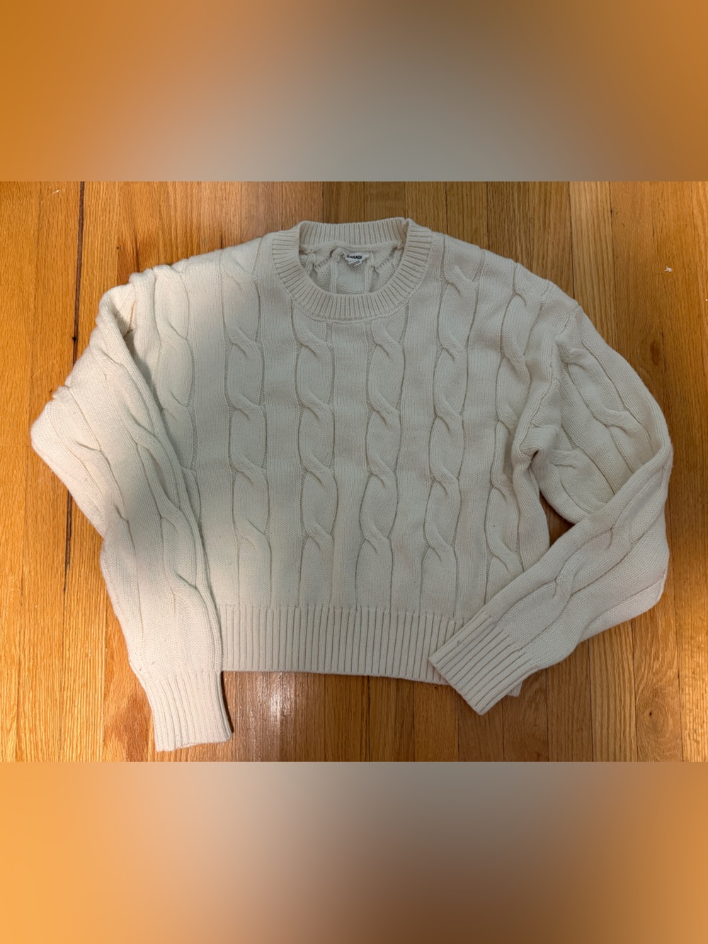 GARAGE - Cream Cable Knit Crewneck Sweater